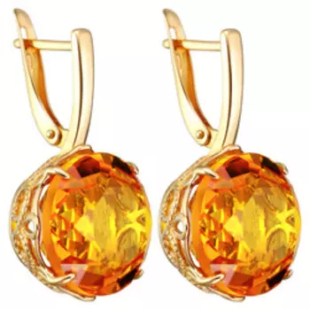 Серебряные серьги с цитринами