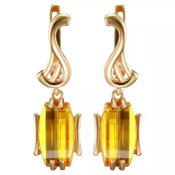 Серебряные серьги с цитринами