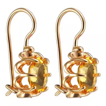 Серебряные серьги с цитринами