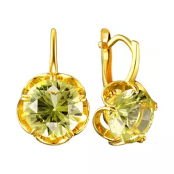 Серебряные серьги с цитринами