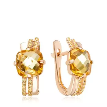 Серебряные серьги с цитринами