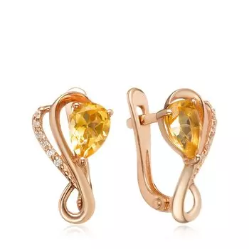 Серебряные серьги с цитринами