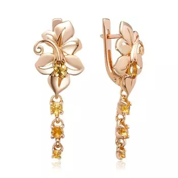 Серебряные серьги с цитринами