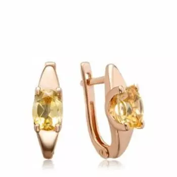 Серебряные серьги с цитринами