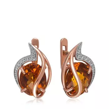 Серебряные серьги с цитринами