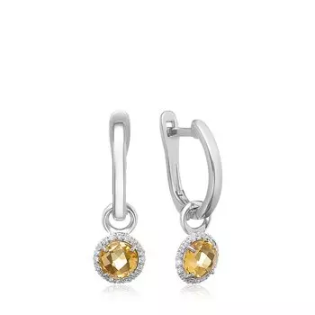 Серебряные серьги с цитринами