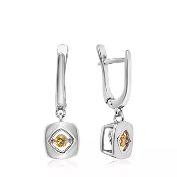 Серебряные серьги с цитринами