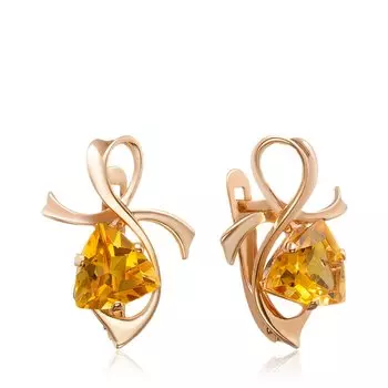 Серебряные серьги с цитринами