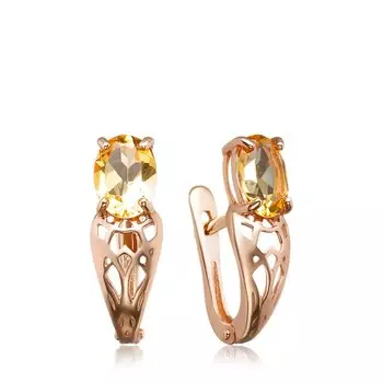 Серебряные серьги с цитринами