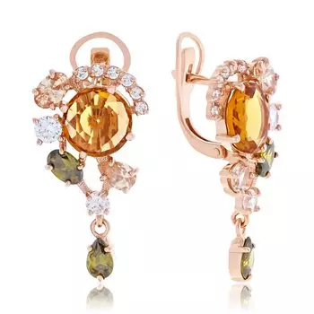 Серебряные серьги с цитринами