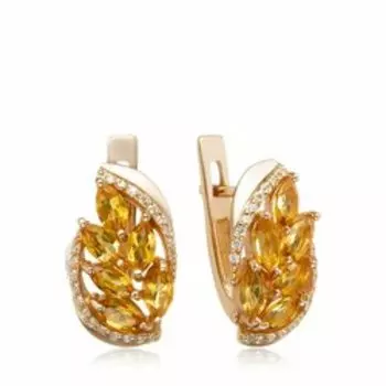 Серебряные серьги с цитринами