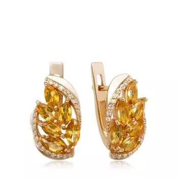 Серебряные серьги с цитринами