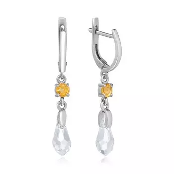Серебряные серьги с цитринами