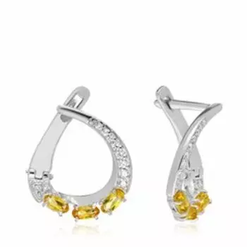 Серебряные серьги с цитринами