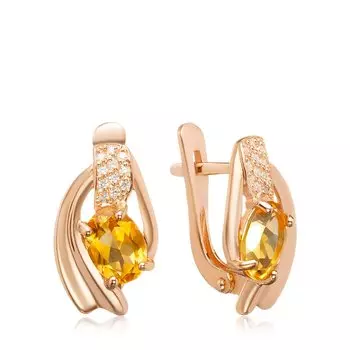 Серебряные серьги с цитринами