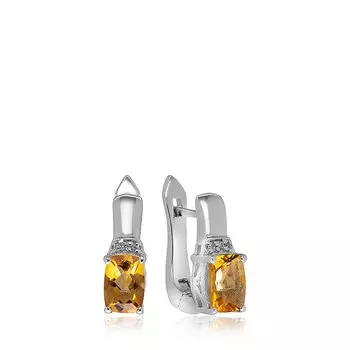 Серебряные серьги с цитринами