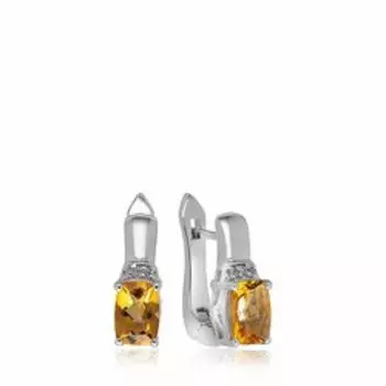 Серебряные серьги с цитринами