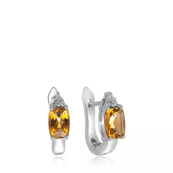 Серебряные серьги с цитринами