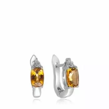 Серебряные серьги с цитринами