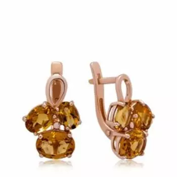 Серебряные серьги с цитринами