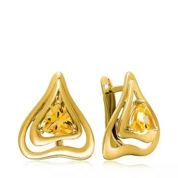 Серебряные серьги с цитринами