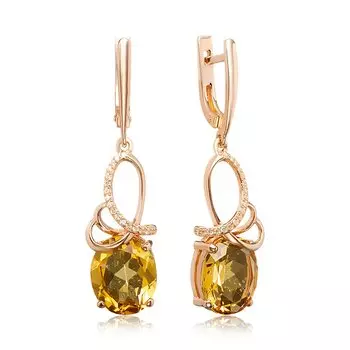 Серебряные серьги с цитринами