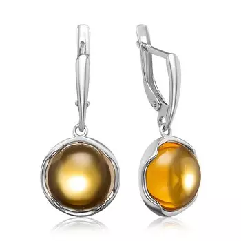 Серебряные серьги с цитринами