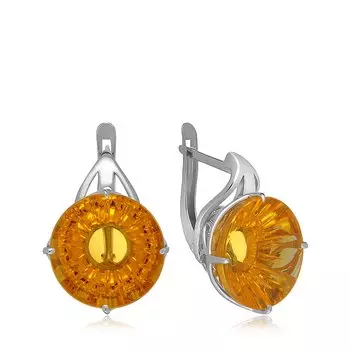Серебряные серьги с цитринами