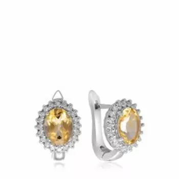 Серебряные серьги с цитринами