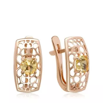 Серебряные серьги с цитринами