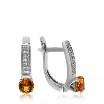Серебряные серьги с цитринами