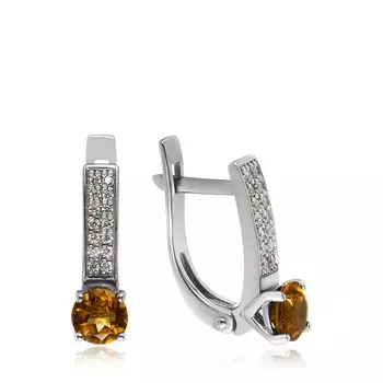 Серебряные серьги с цитринами