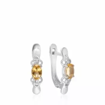 Серебряные серьги с цитринами