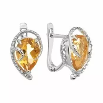 Серебряные серьги с цитринами