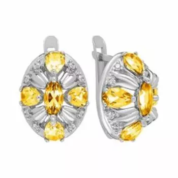 Серебряные серьги с цитринами