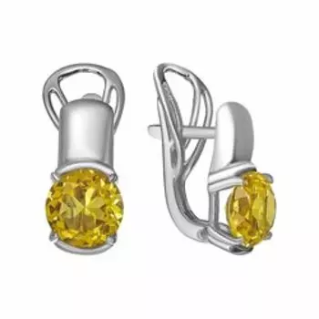 Серебряные серьги с цитринами