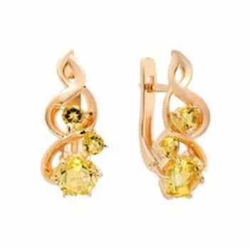 Серебряные серьги с цитринами