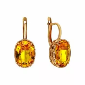 Серебряные серьги с цитринами