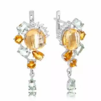 Серебряные серьги с цитрином