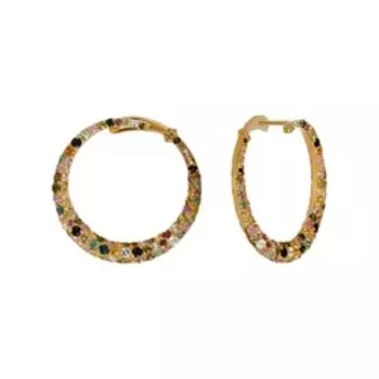 Серебряные серьги с цветным турмалином