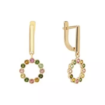 Серебряные серьги с цветным турмалином