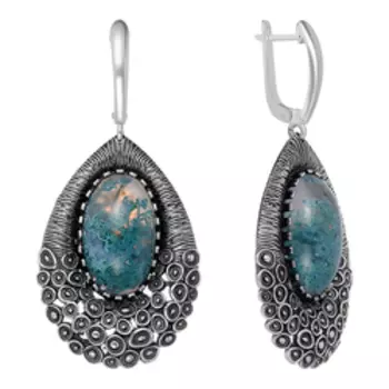 Серебряные серьги с цветными агатами