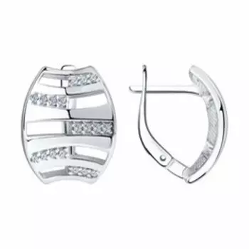 Серьги из серебра с фианитами
