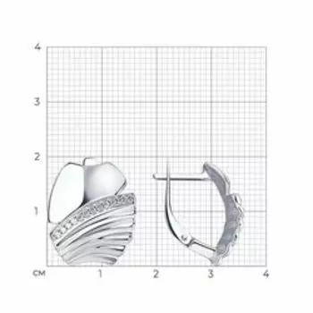 Серебряные серьги с фианитами
