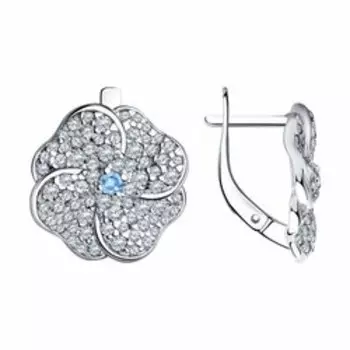 Серебряные серьги с фианитами