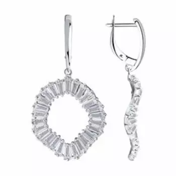 Серебряные серьги с фианитами