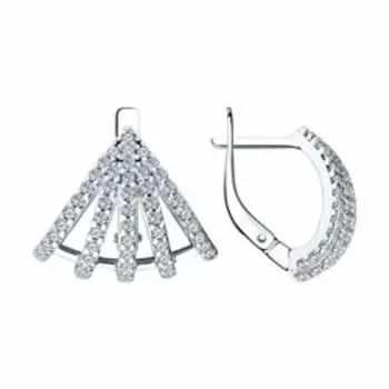 Серебряные серьги с фианитами