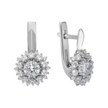 Серебряные серьги с фианитами