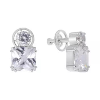 Серебряные серьги с фианитами