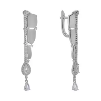 Серебряные серьги с фианитами